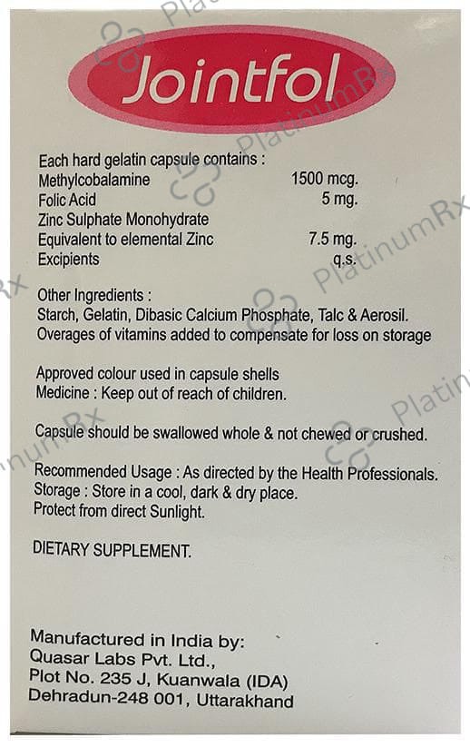Jointfol Capsule 10 Capsule Jointcare Pharma Pvt