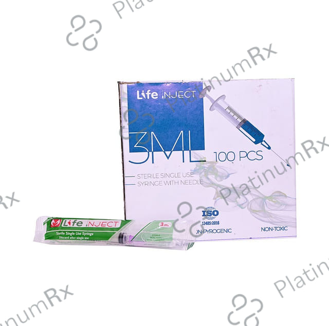 Life Inject 3ML Sterile Single Use Syringe with Needle