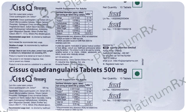 Ciss Q 500mg Tablet 10s