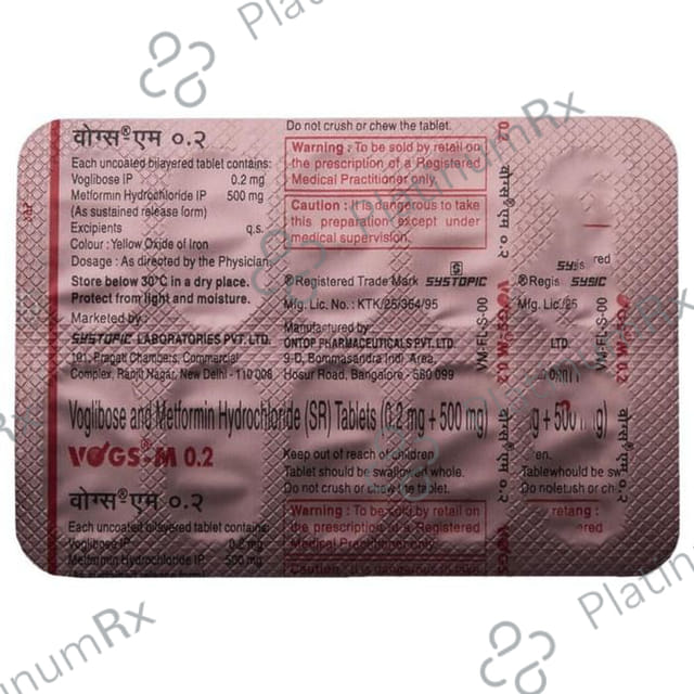 Vogs M 0.2 SR 500/0.2mg Tablet 10s