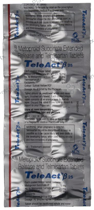 Teleact Beta 25/40mg Tablet ER 10s