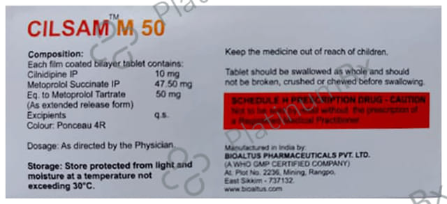 Cilsam M 50/10mg Tablet ER 10s