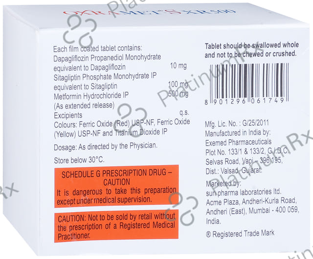 Oxramet S XR 10/500/100mg Tablet ER 7s
