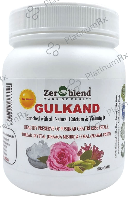 Zeroblend Natural Gulkand with Calcium & Vitamin D - Gluten Free 500 gm