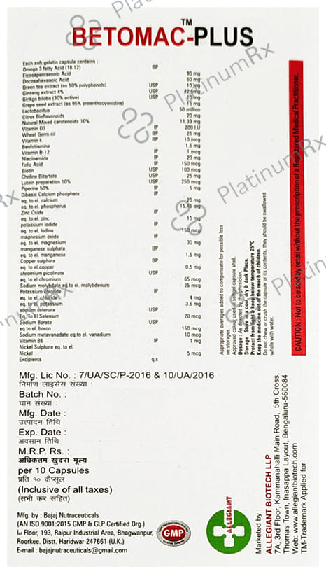 Betomac-Plus Softgel Capsule