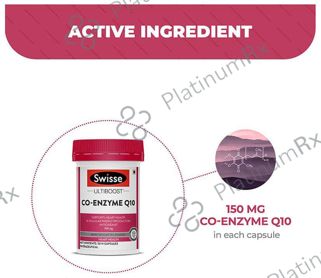 Swisse Ultiboost Co-Enzyme Q10 for Energy, Heart & Antioxidant Support - Capsule