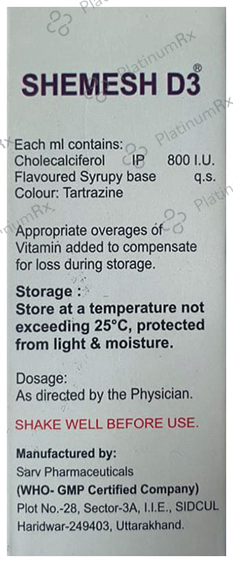 Shemesh D3 800 Oral Drops Sugar Free