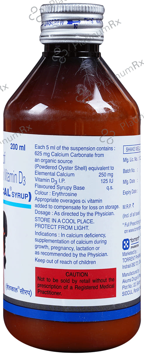 Shelcal 250mg/125IU Syrup 200ml
