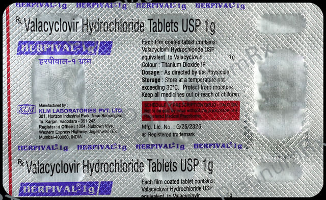 Herpival 1000mg Tablet 3s