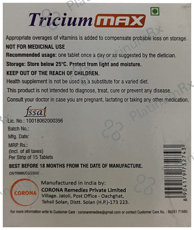 Tricium Max Tablet 15s