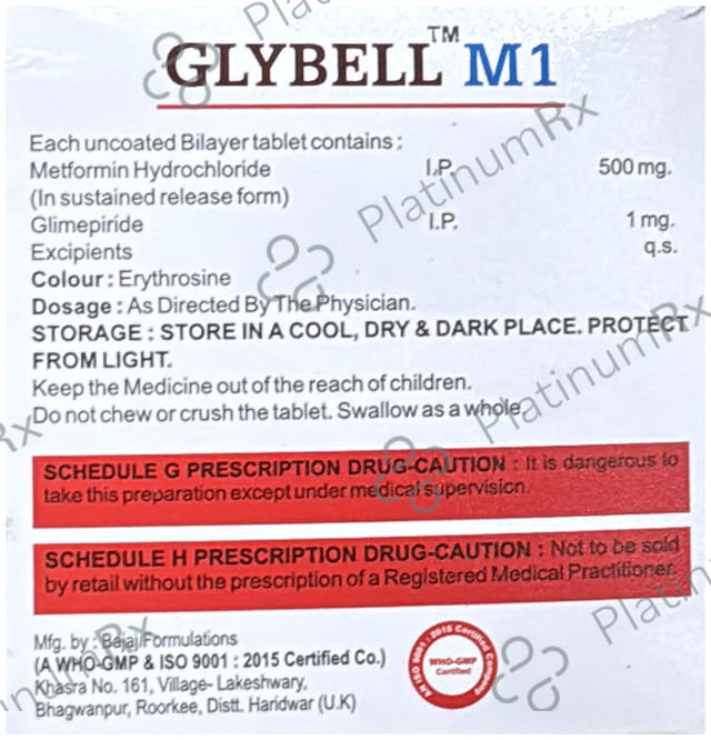 Glybell M 1/500mg Tablet 15s