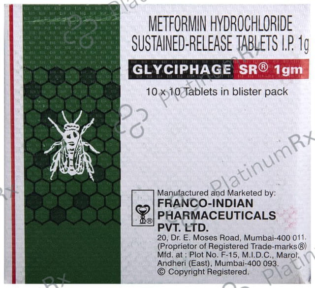 Glyciphage SR 1000mg Tablet 10s