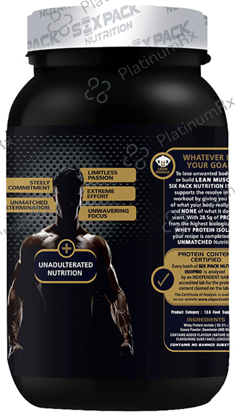 Sixpack Nutrition Iso Pro 100% Whey Protein Isolate Powder Chocolate Milk 1 kg