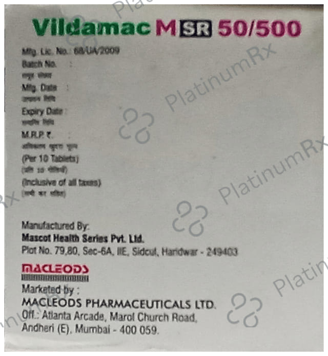 Vildamac M SR 50/500 Tablet