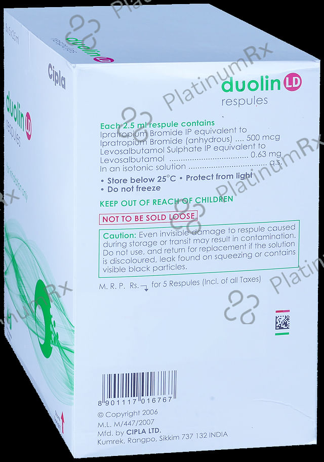 Duolin LD 2.5ml 500mcg/0.63mg Respule 5s