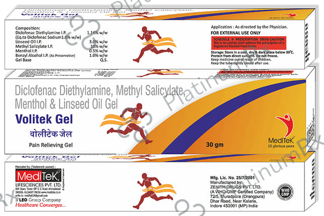 Volitek Pain Relief Gel (30gm Each) 2 Tube