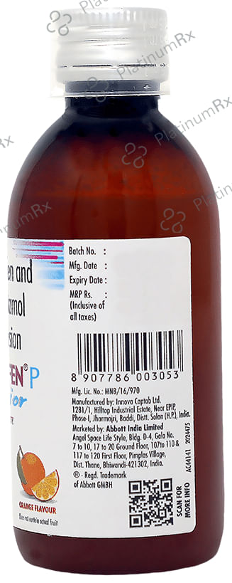Brufen P Junior 100/162.5mg Orange Oral Suspension 100ml
