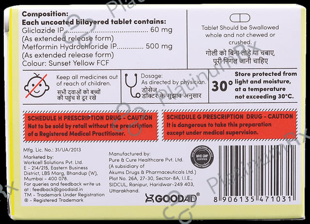 Gliclagood M 60/500mg Tablet ER 10s