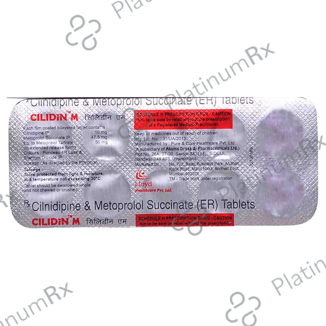 Cilidin M 10/50mg Tablet ER 10s