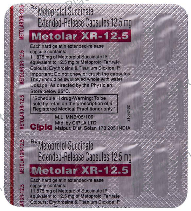Metolar XR 12.5mg Capsule 15s