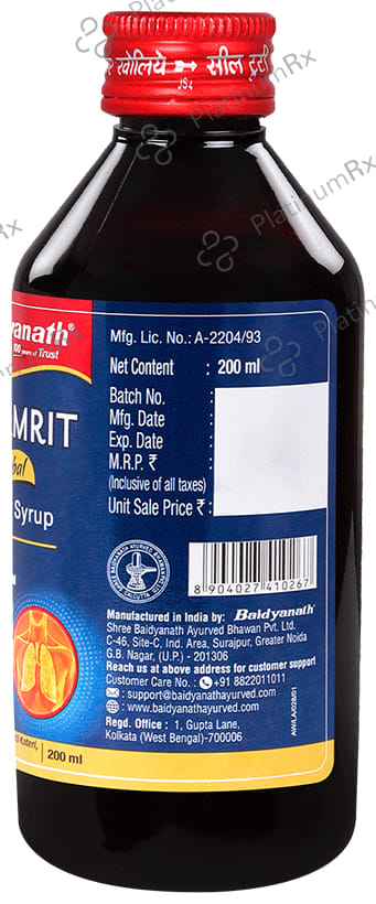 Baidyanath (Noida) Kasamrit Herbal Cough Syrup 200 ml
