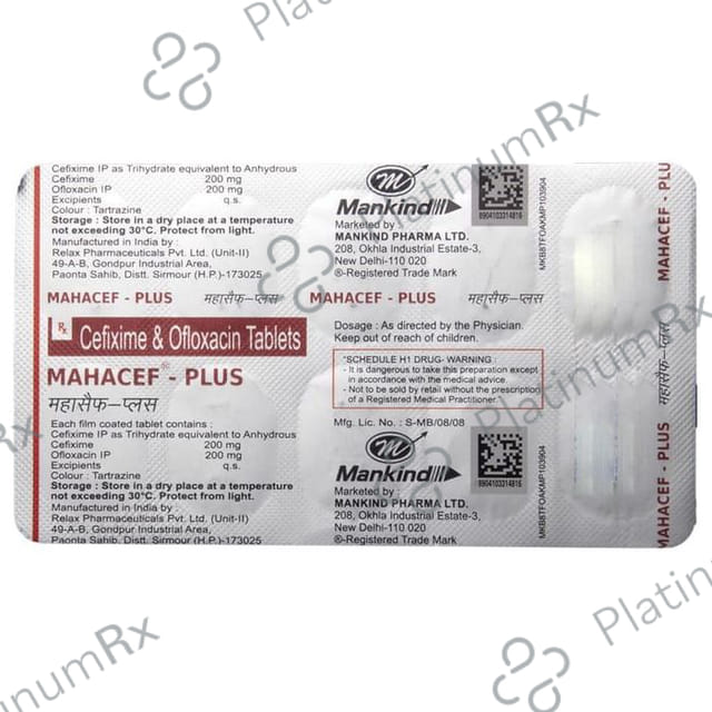 Mahacef Plus 200/200mg Tablet 10s