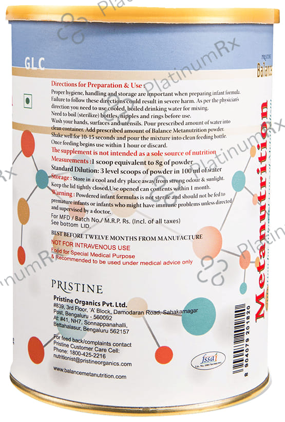 Pristine Balance Metanutrition GLC (Upto 3 Years) Powder Chocolate