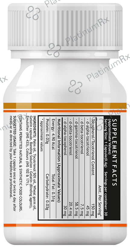 Inlife Tocotrienol with Wheat Germ Oil (Vitamin E) - Liquid Filled Capsule