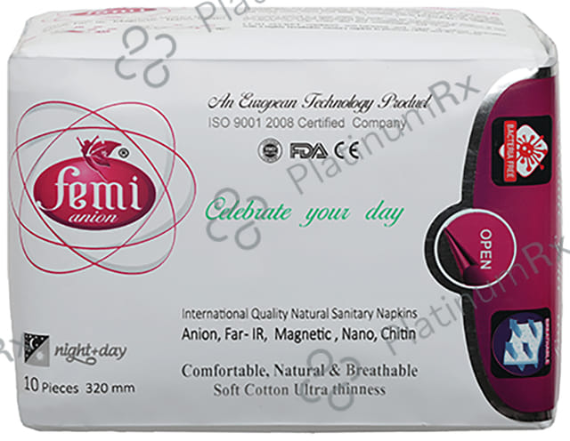 Femi Anion Celebrate Your Day Night + Day Sanitary Pads XXL