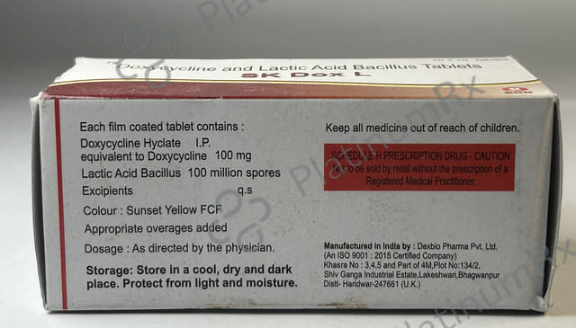 SK Dox L 100mg/100M Tablet 10s