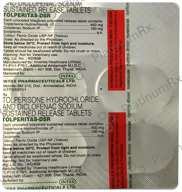 Tolperitas DSR 100/450mg Tablet 5s