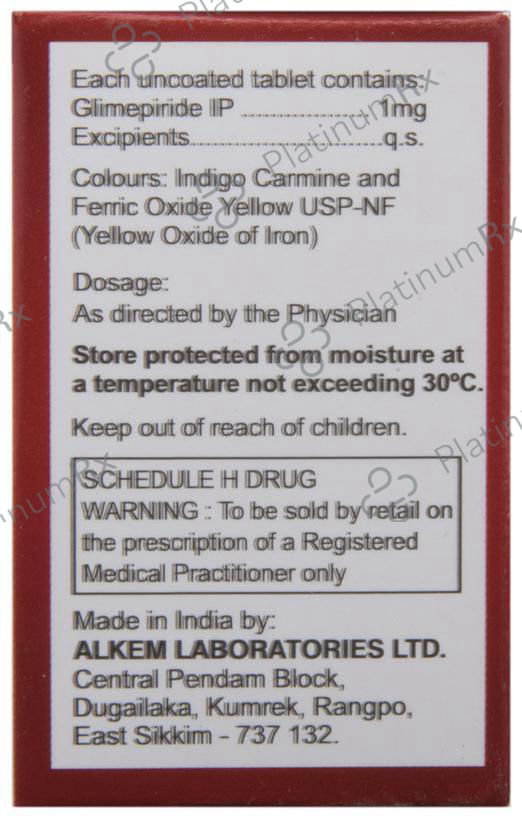 Glucoryl 1mg Tablet 10s