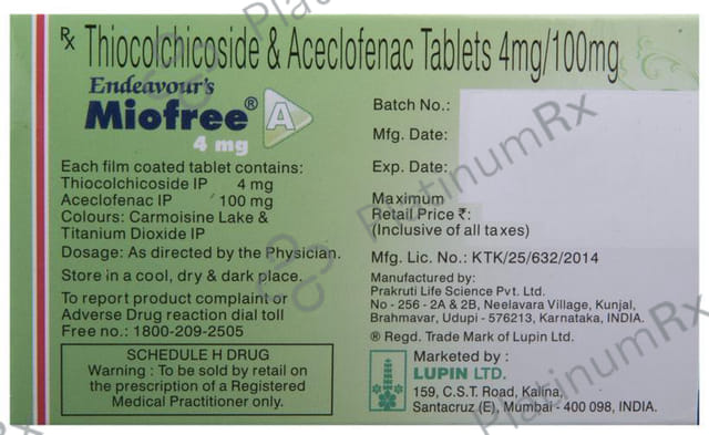 Miofree A 100/4mg Tablet 10s
