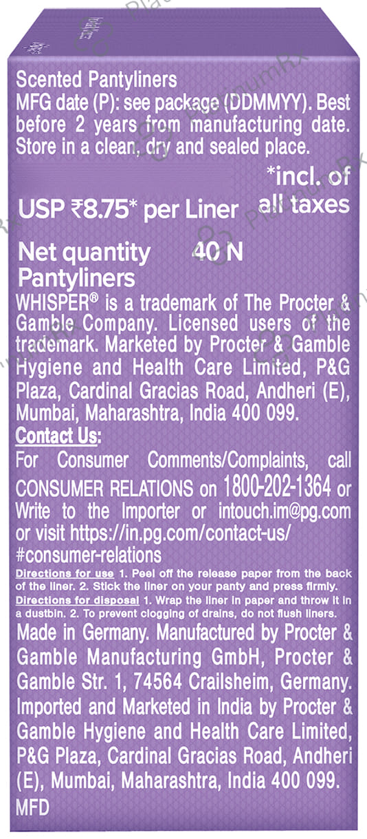 Whisper Daily Liners - All Day Clean & Fresh for Non-Period Days
