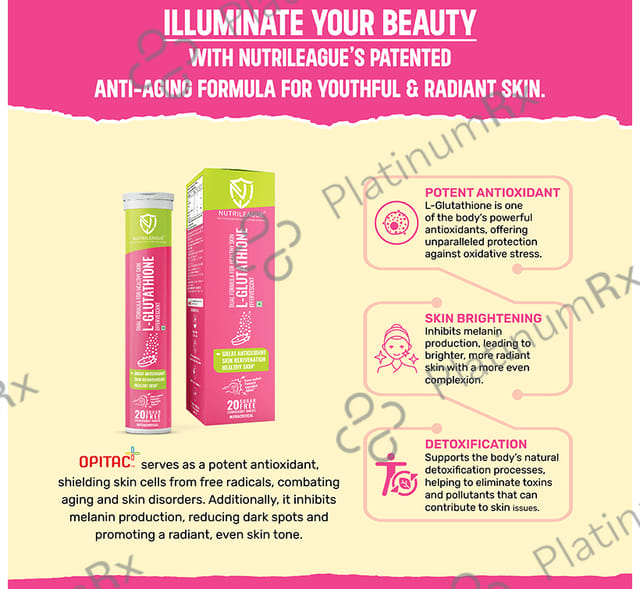 Nutrileague L Glutathione Effervescent Tablet 20s