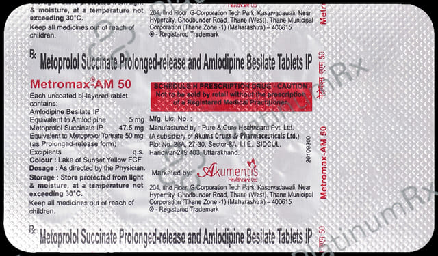 Metromax AM 5 mg/50 mg Tablet