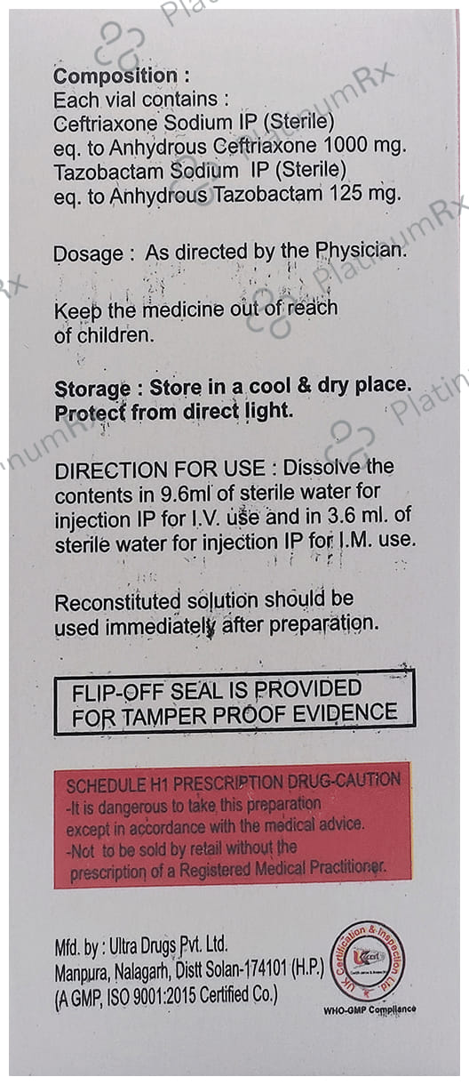 Z One T 1000mg/125mg Injection