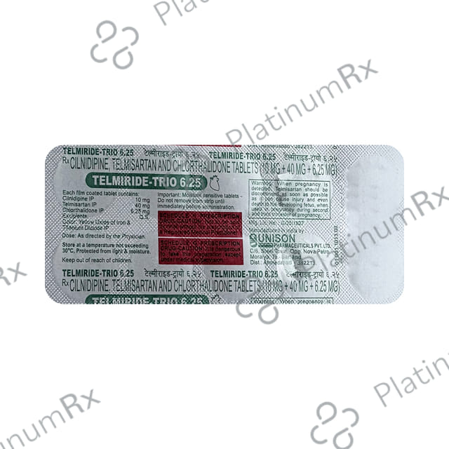 Telmiride Trio 40mg/10mg/6.25mg Tablet