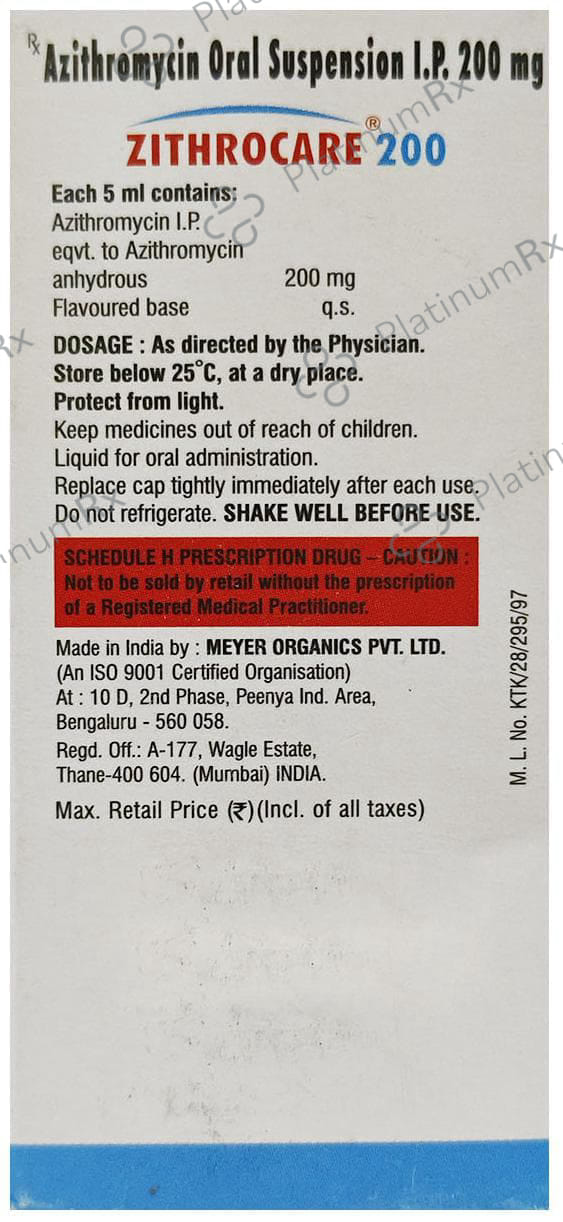 Zithrocare 200mg Suspension 30ml