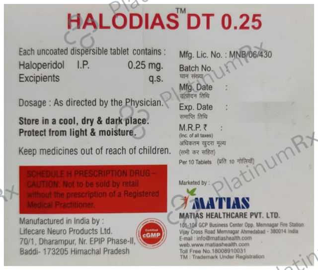 Halodias DT 0.25 Tablet