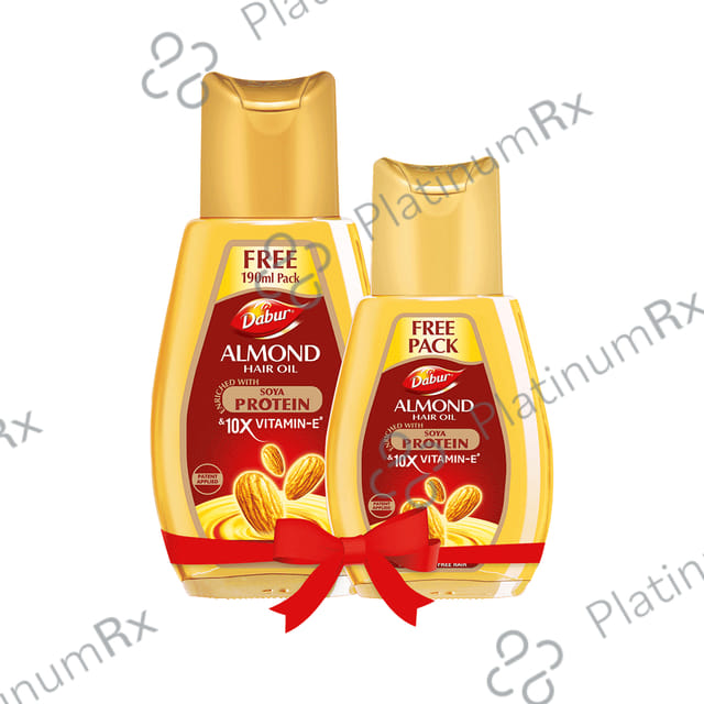 Dabur Almond Hair Oil with Soya Protein & Vitamin E - For Damage Free Hair with 190ml Hair Oil Free