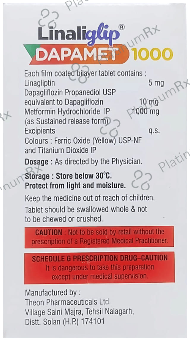Linaliglip Dapamet 1000/10/5mg Tablet 10s