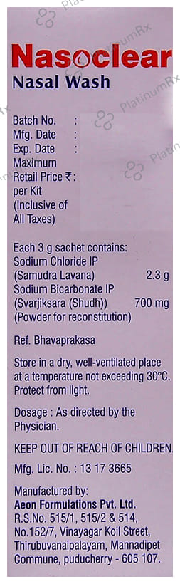 Nasoclear Nasal Wash 3G Kit powder 20s
