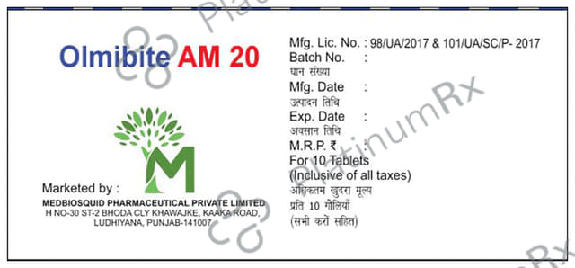 Olmibite AM 20 Tablet