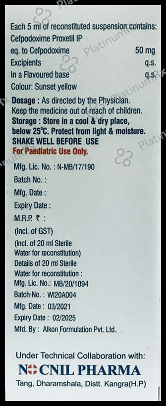 Nocsaf 50 Dry Syrup Orange