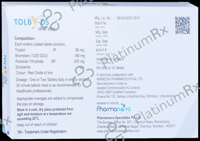 Tolby DS 180/200/96mg Soft Gelatin Capsule 10s