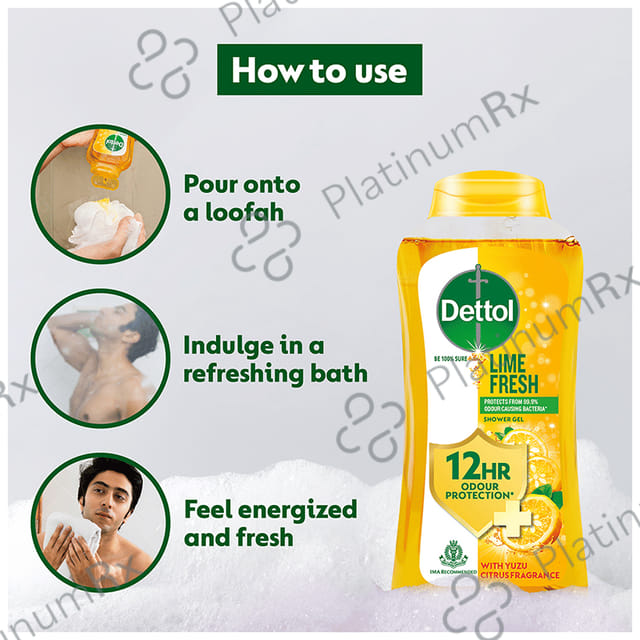 Dettol Lime Fresh Bodywash & Shower Gel pH Balanced & Soap Free 250ml