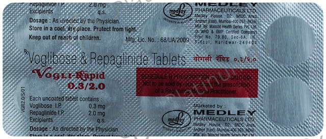 Vogli Rapid 0.3/2mg Tablet 10s