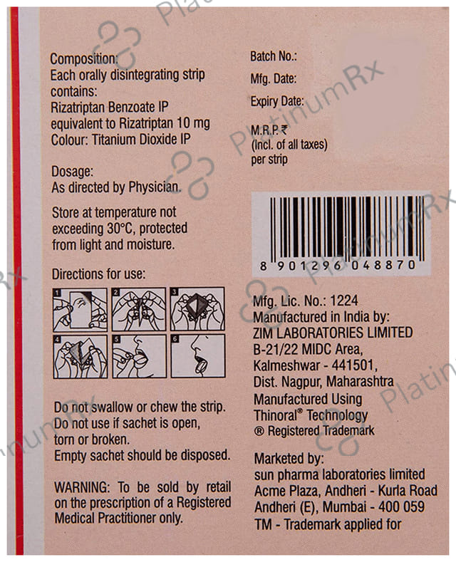 Rizanet 10mg Oral Disintegrating Strip 1s