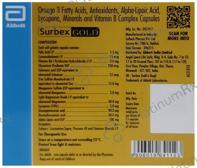 Surbex Gold Capsule 15s